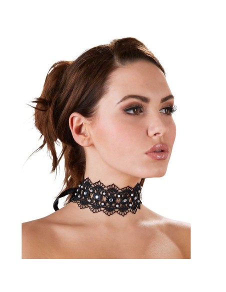 Collarino con Punti Luce e Pizzo - De Sade Shop
