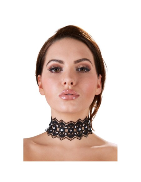 Collarino con Punti Luce e Pizzo - De Sade Shop