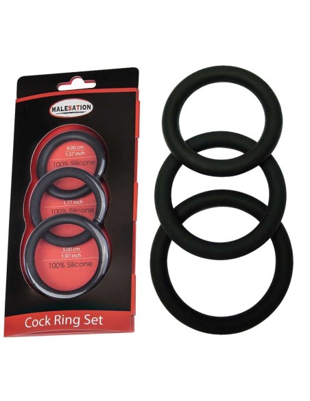 Set 3 Cock Ring in Silicone - De Sade Shop