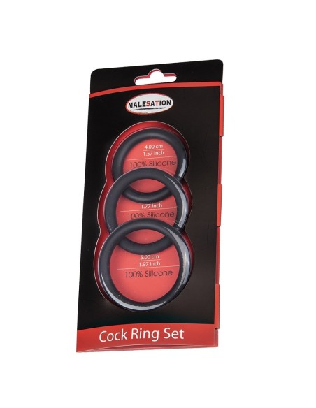 Set 3 Cock Ring in Silicone - De Sade Shop