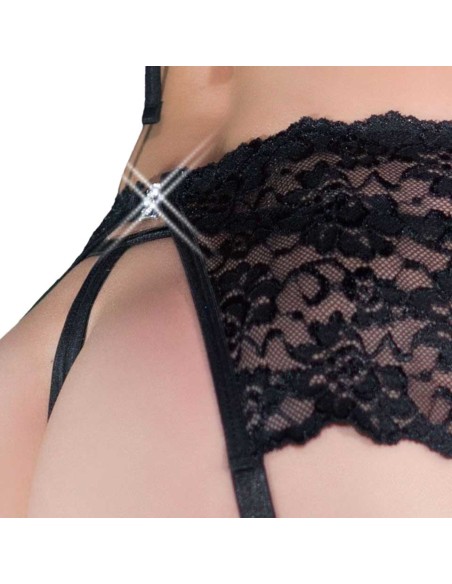 Completino 3 Pezzi in Pizzo con Aperture - De Sade Shop