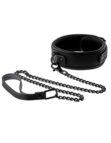 Collare e Guinzaglio Nero - De Sade Shop