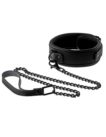 Collare e Guinzaglio Nero - De Sade Shop