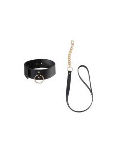 Maze Wide Choker With Leash Black - De Sade Shop 2