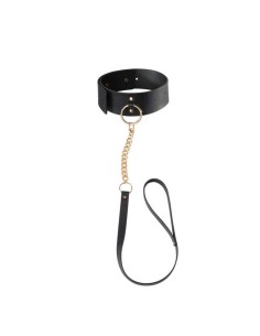 Maze Wide Choker With Leash Black - De Sade Shop