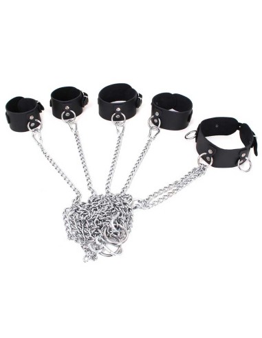 Set Polsini e Collare in Pelle - De Sade Shop