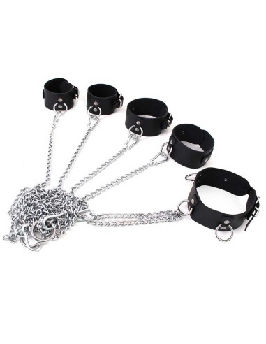 Set Polsini e Collare in Pelle - De Sade Shop
