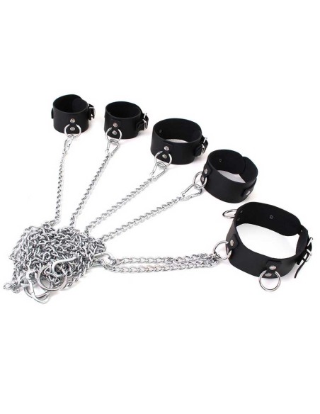 Set Polsini e Collare in Pelle - De Sade Shop