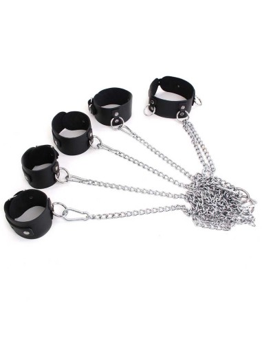 Set Polsini e Collare in Pelle - De Sade Shop