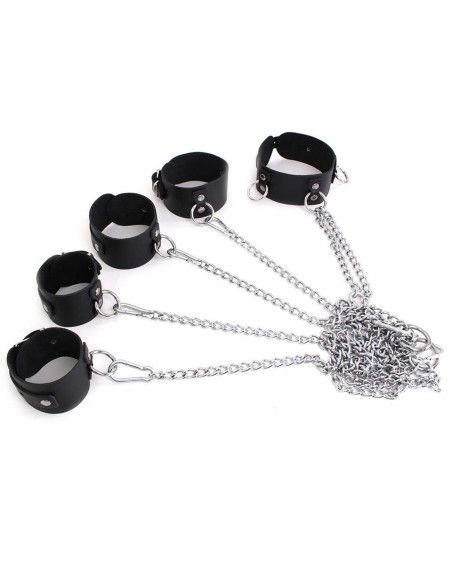 Set Polsini e Collare in Pelle - De Sade Shop