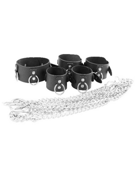 Set Polsini e Collare in Pelle - De Sade Shop