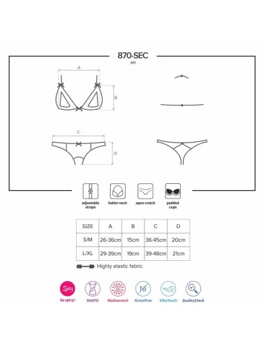 870-Sec-3 set Rosso - De Sade Shop