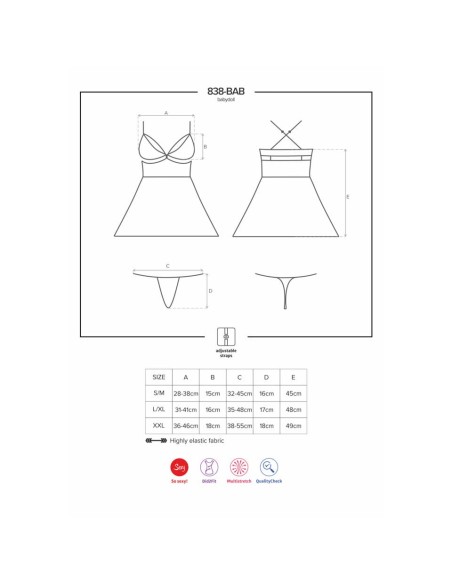 838-BAB-1 Babydoll Obsessive - De Sade Shop