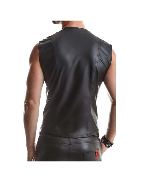 Gilet in Wetlook Nero - De Sade Shop